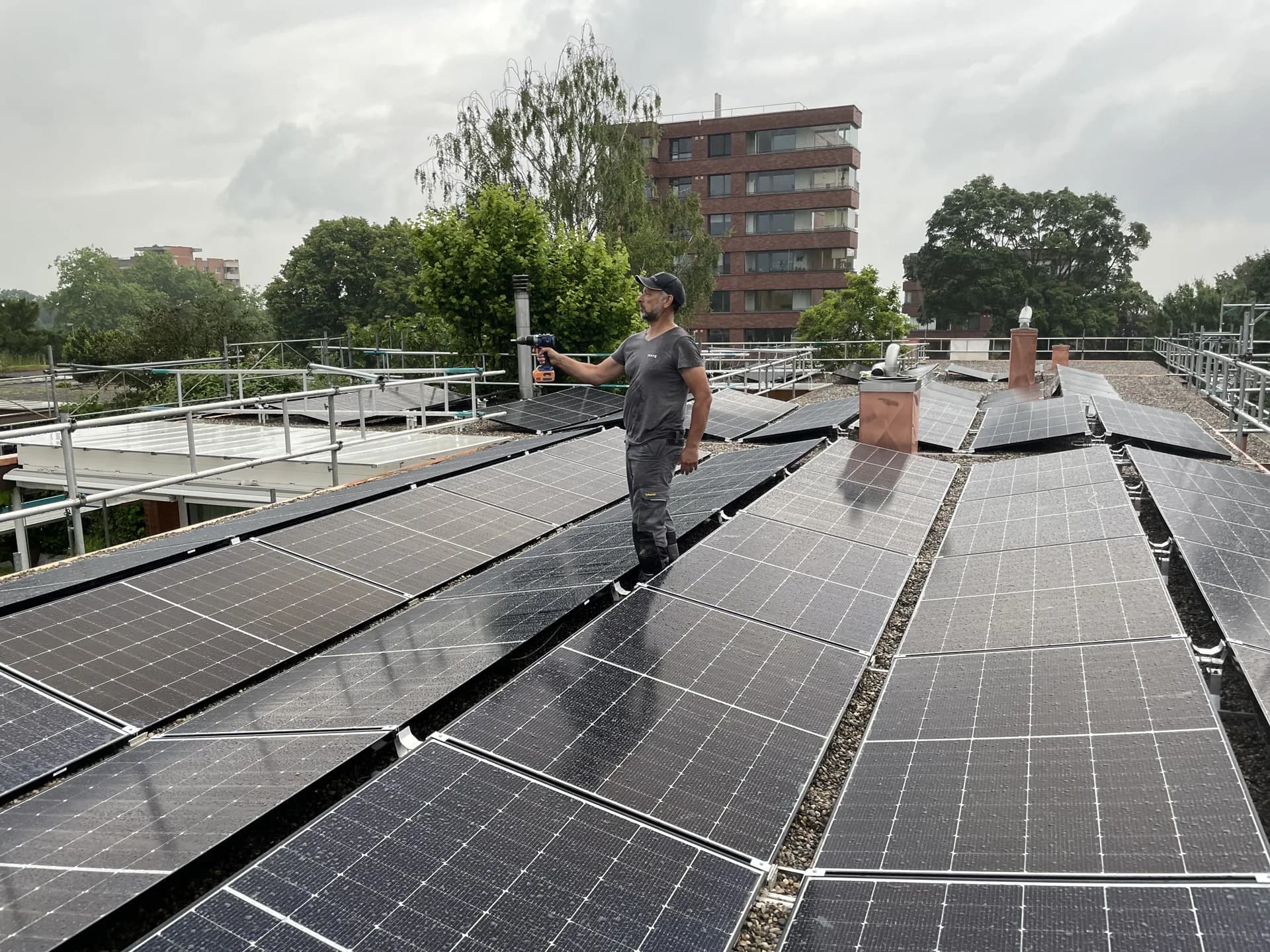 SolarEcos technician inspecting a renewable energy installation